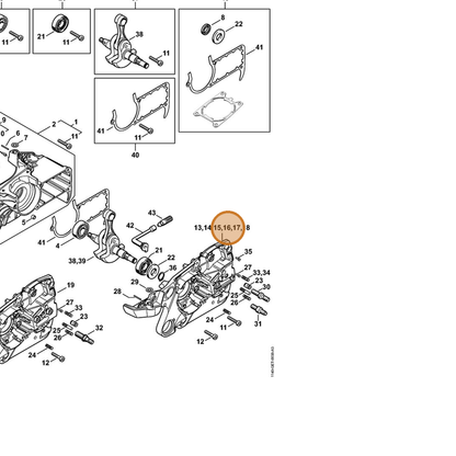 STIHL part 1140-020-2904 — IPL diagram snippet (6x zoom, amber highlight)