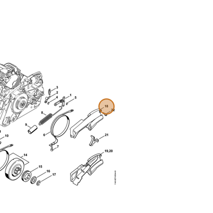 STIHL part 1140-021-1105 — IPL diagram snippet (6x zoom, amber highlight)