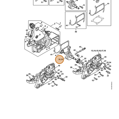 STIHL part 1140-030-0405 — IPL diagram snippet (6x zoom, amber highlight)