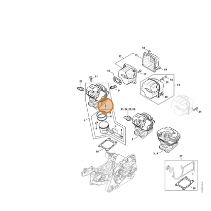 STIHL part 1140-030-2017 — IPL diagram snippet (6x zoom, amber highlight)