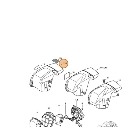 STIHL part 1140-080-1625 — IPL diagram snippet (6x zoom, amber highlight)