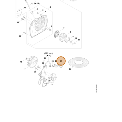STIHL part 1140-084-1601 — IPL diagram snippet (6x zoom, amber highlight)