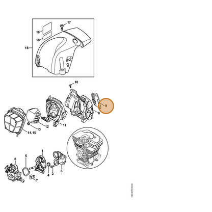 STIHL part 1140-084-4100 — IPL diagram snippet (6x zoom, amber highlight)