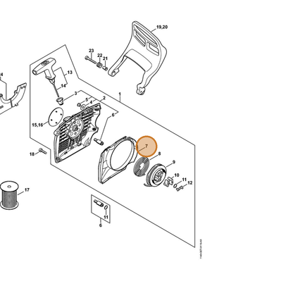 STIHL part 1140-084-7800 — IPL diagram snippet (6x zoom, amber highlight)