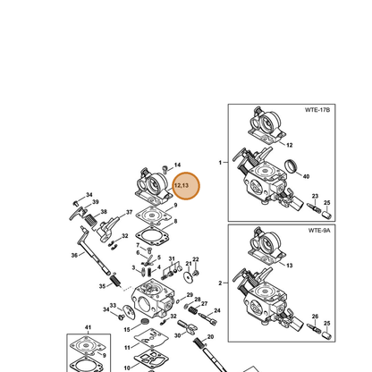 STIHL part 1140-120-0202 — IPL diagram snippet (6x zoom, amber highlight)