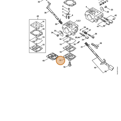STIHL part 1140-120-0800 — IPL diagram snippet (6x zoom, amber highlight)
