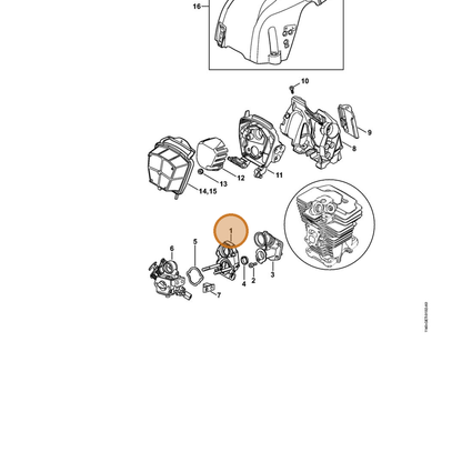 STIHL part 1140-120-0901 — IPL diagram snippet (6x zoom, amber highlight)