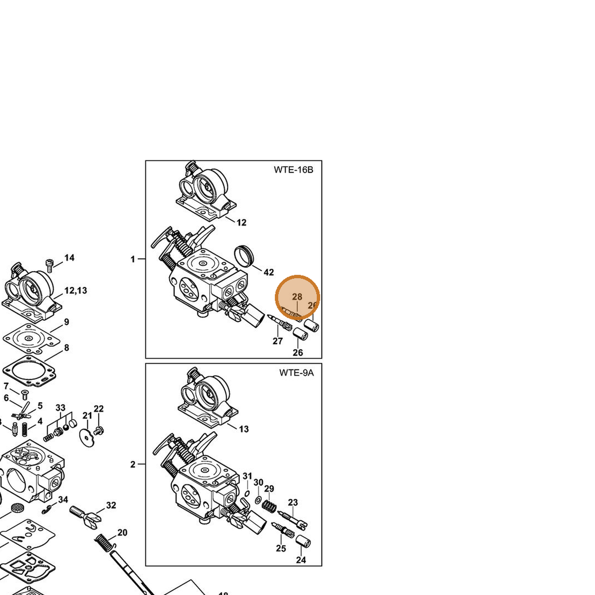 STIHL part 1140-120-6800 — IPL diagram snippet (6x zoom, amber highlight)