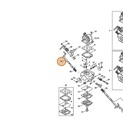 STIHL part 1140-120-7200 — IPL diagram snippet (6x zoom, amber highlight)