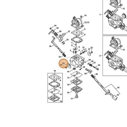 STIHL part 1140-121-2900 — IPL diagram snippet (6x zoom, amber highlight)