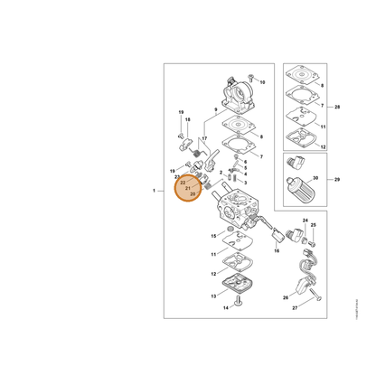 STIHL part 1140-121-6602 — IPL diagram snippet (6x zoom, amber highlight)