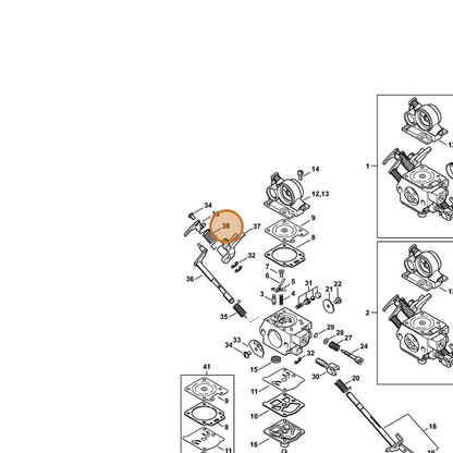 STIHL part 1140-122-3202 — IPL diagram snippet (6x zoom, amber highlight)