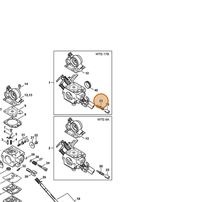 STIHL part 1140-122-6703 — IPL diagram snippet (6x zoom, amber highlight)