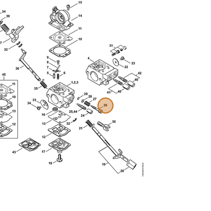 STIHL part 1140-122-6800 — IPL diagram snippet (6x zoom, amber highlight)