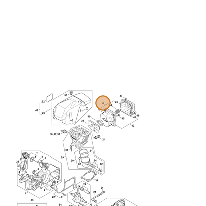 STIHL part 1140-140-0611 — IPL diagram snippet (6x zoom, amber highlight)