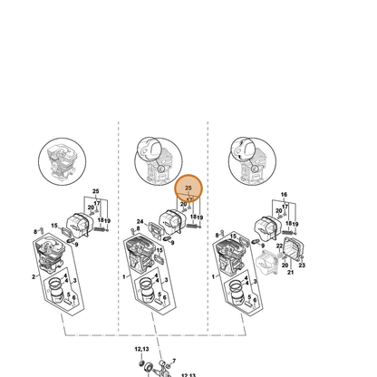 STIHL part 1140-140-0651 — IPL diagram snippet (6x zoom, amber highlight)