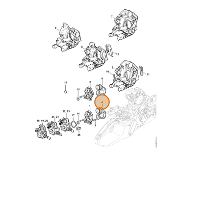 STIHL part 1140-140-2503 — IPL diagram snippet (6x zoom, amber highlight)