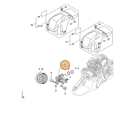 STIHL part 1140-140-2802 — IPL diagram snippet (6x zoom, amber highlight)