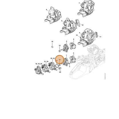 STIHL part 1140-141-1802 — IPL diagram snippet (6x zoom, amber highlight)