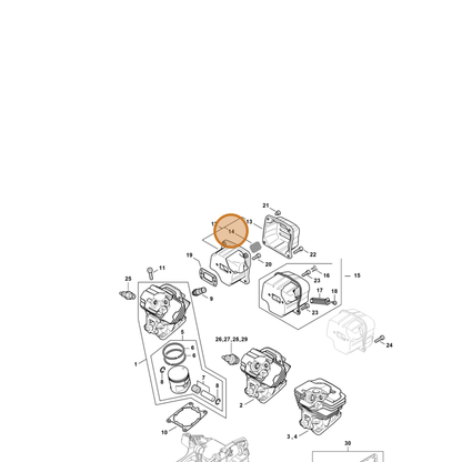 STIHL part 1140-141-9002 — IPL diagram snippet (6x zoom, amber highlight)