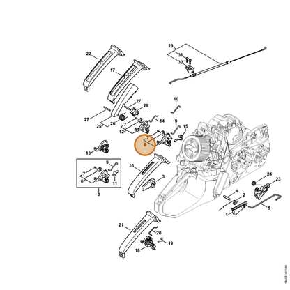 STIHL part 1140-180-0903 — IPL diagram snippet (6x zoom, amber highlight)