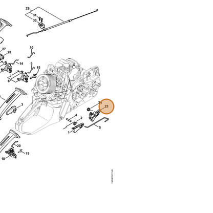 STIHL part 1140-180-1500 — IPL diagram snippet (6x zoom, amber highlight)