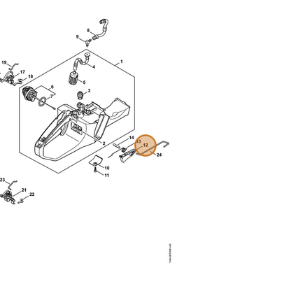 STIHL part 1140-182-1000 — IPL diagram snippet (6x zoom, amber highlight)