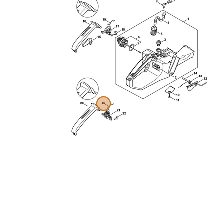 STIHL part 1140-185-1900 — IPL diagram snippet (6x zoom, amber highlight)
