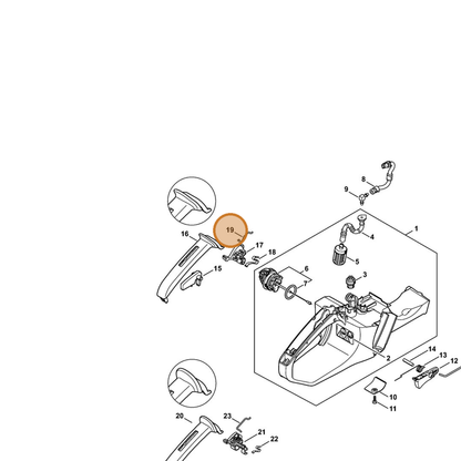 STIHL part 1140-185-1901 — IPL diagram snippet (6x zoom, amber highlight)