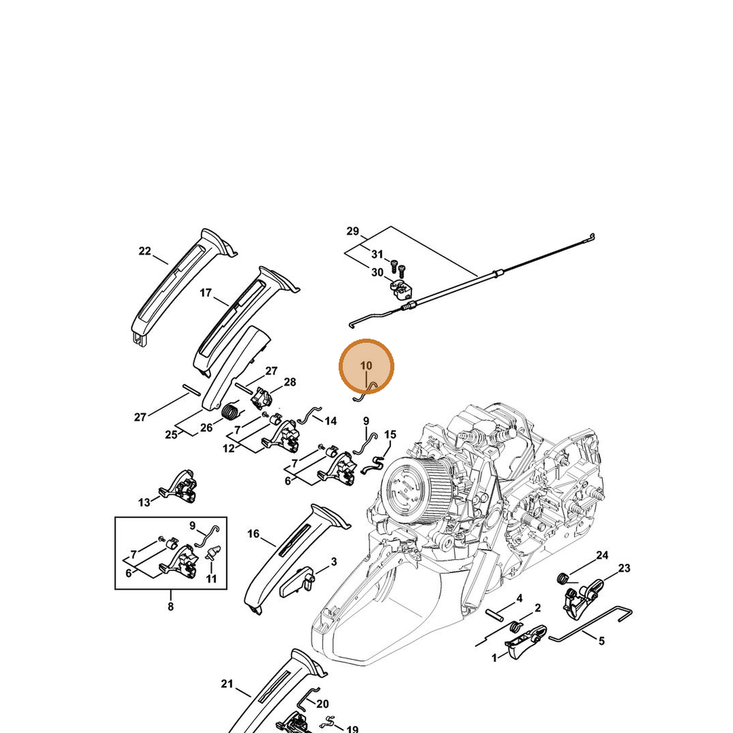 STIHL part 1140-185-1902 — IPL diagram snippet (6x zoom, amber highlight)