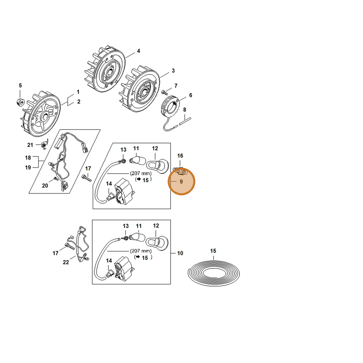 STIHL part 1140-400-4717 — IPL diagram snippet (6x zoom, amber highlight)