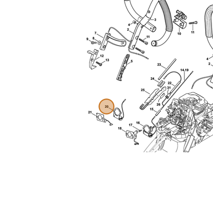 STIHL part 1140-430-0600 — IPL diagram snippet (6x zoom, amber highlight)