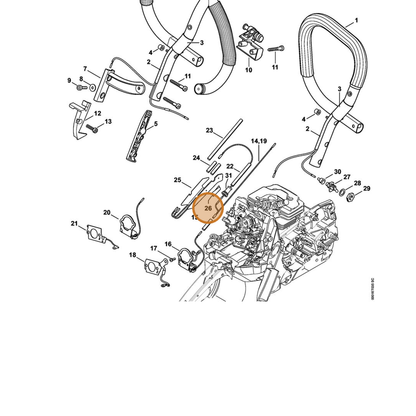 STIHL part 1140-431-0200 — IPL diagram snippet (6x zoom, amber highlight)