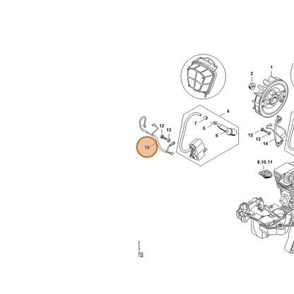 STIHL part 1140-440-3004 — IPL diagram snippet (6x zoom, amber highlight)