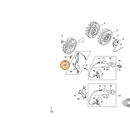 STIHL part 1140-440-3010 — IPL diagram snippet (6x zoom, amber highlight)