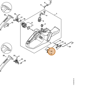 STIHL part 1140-656-1500 — IPL diagram snippet (6x zoom, amber highlight)