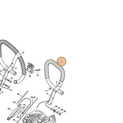STIHL part 1140-790-1700 — IPL diagram snippet (6x zoom, amber highlight)