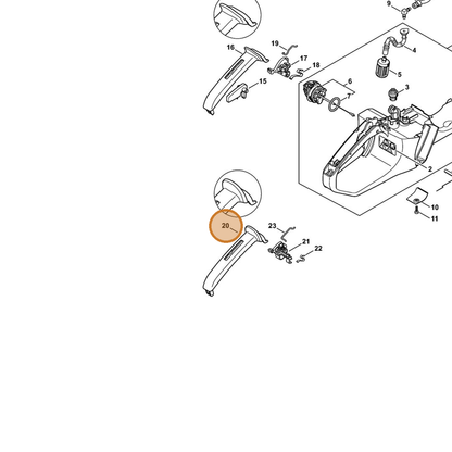 STIHL part 1140-791-0601 — IPL diagram snippet (6x zoom, amber highlight)