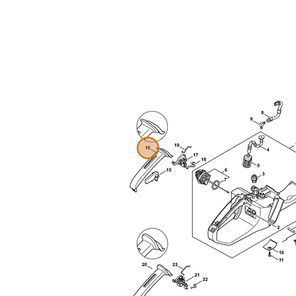 STIHL part 1140-791-0604 — IPL diagram snippet (6x zoom, amber highlight)
