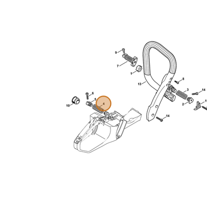 STIHL part 1140-791-3102 — IPL diagram snippet (6x zoom, amber highlight)