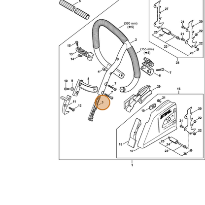 STIHL part 1140-791-5100 — IPL diagram snippet (6x zoom, amber highlight)