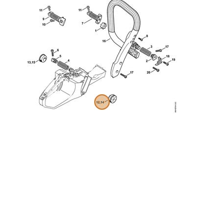 STIHL part 1140-791-5901 — IPL diagram snippet (6x zoom, amber highlight)