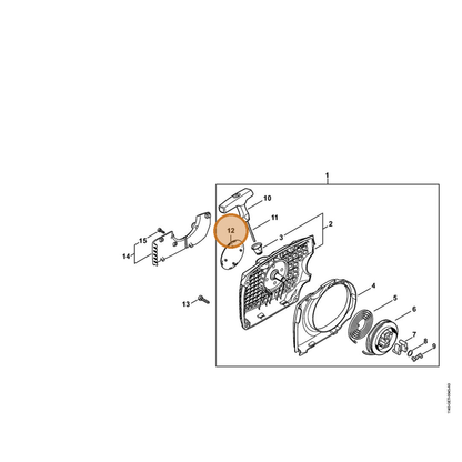 STIHL part 1140-967-1501 — IPL diagram snippet (6x zoom, amber highlight)
