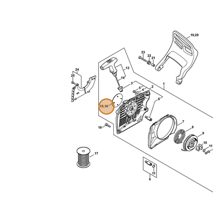 STIHL part 1140-967-1503 — IPL diagram snippet (6x zoom, amber highlight)
