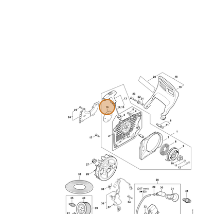 STIHL part 1140-967-1505 — IPL diagram snippet (6x zoom, amber highlight)