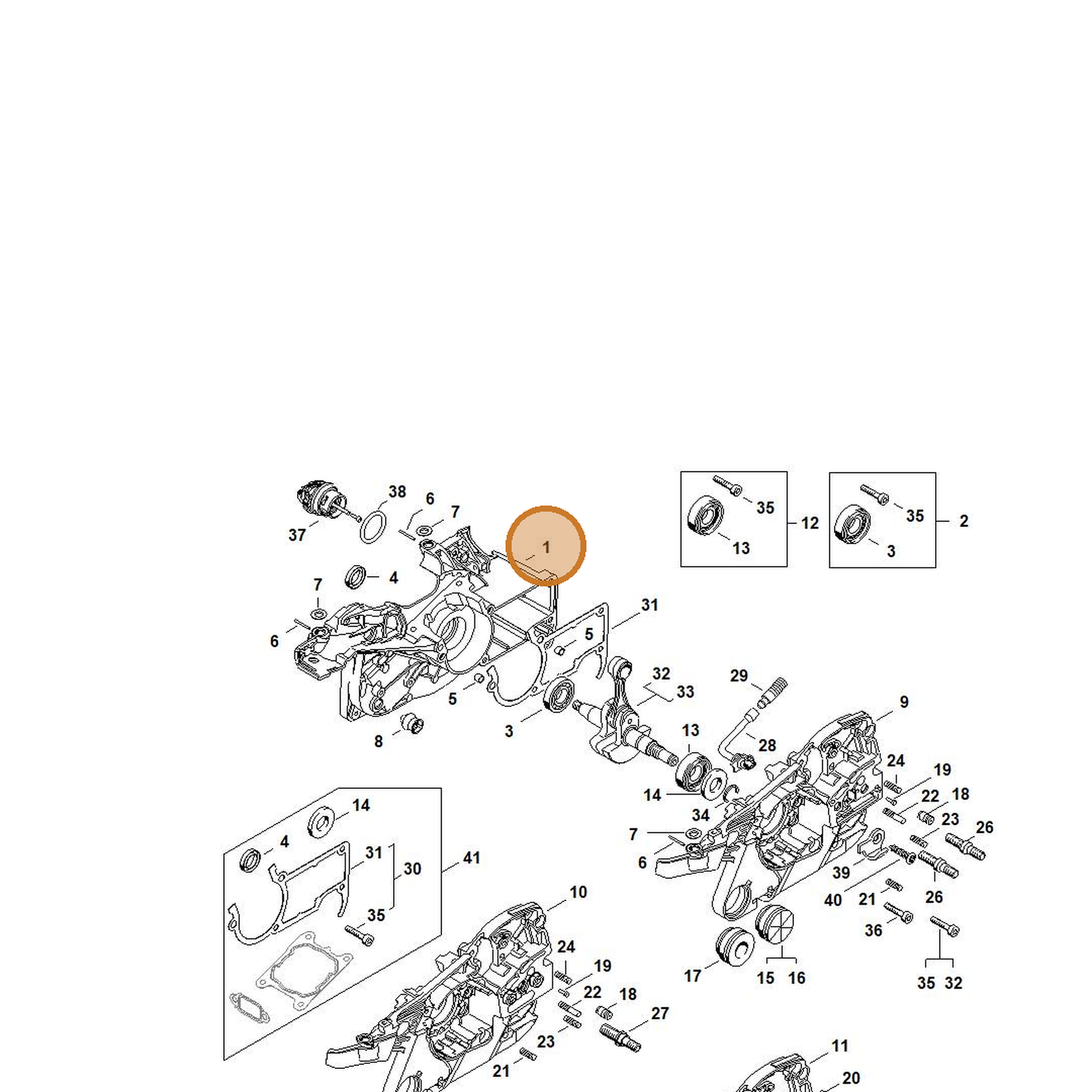 STIHL part 1141-020-2616 — IPL diagram snippet (6x zoom, amber highlight)