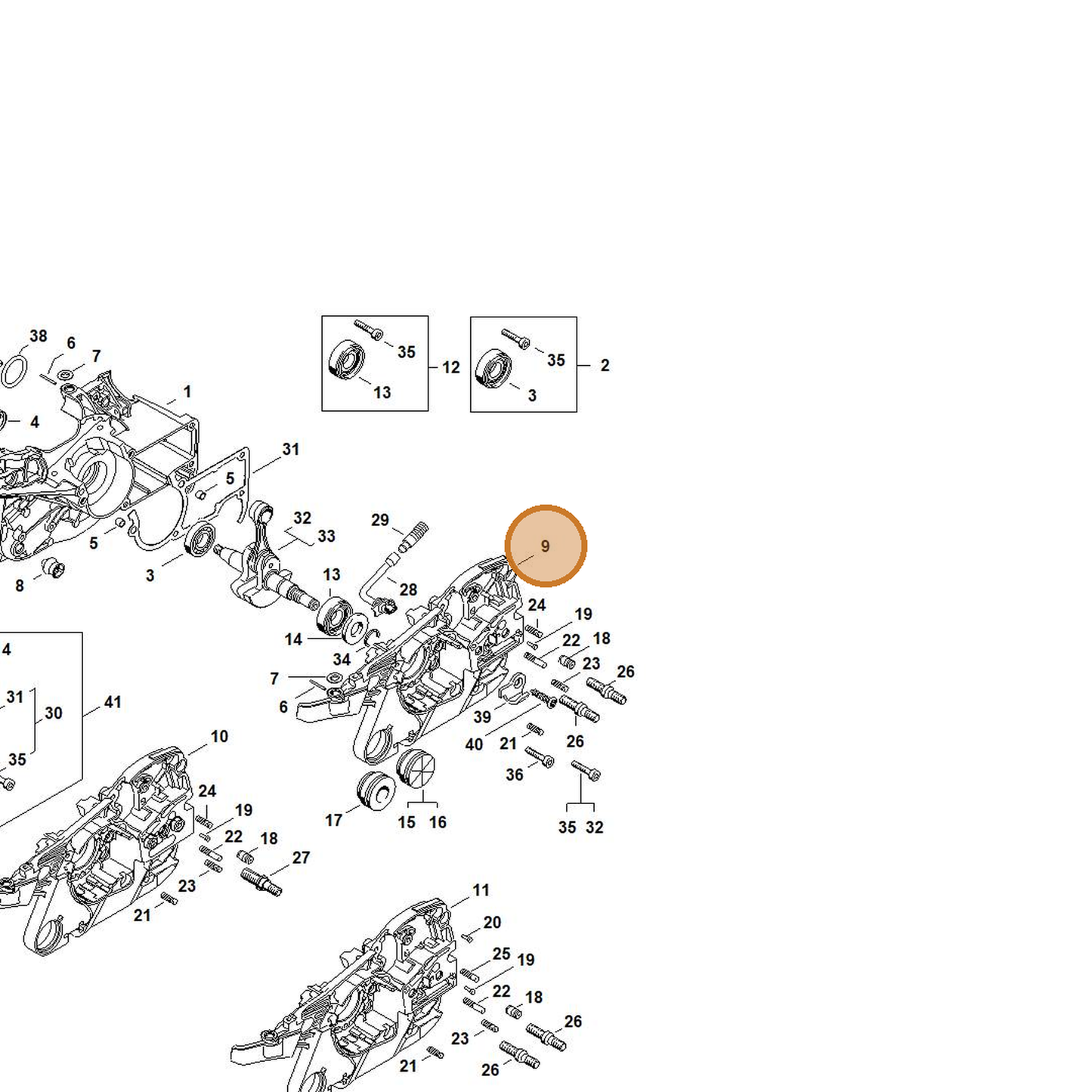 STIHL part 1141-020-2910 — IPL diagram snippet (6x zoom, amber highlight)