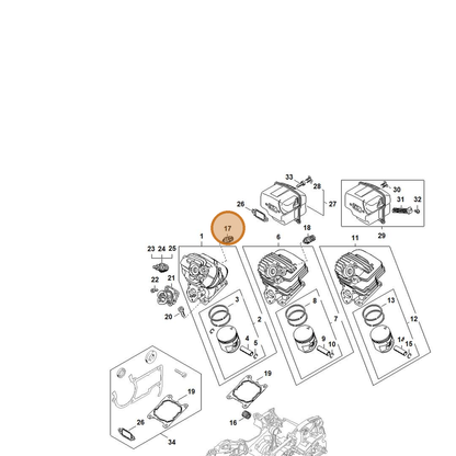 STIHL part 1141-020-9430 — IPL diagram snippet (6x zoom, amber highlight)