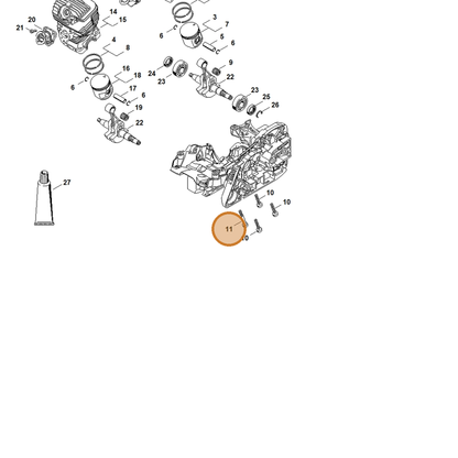 STIHL part 1141-028-0201 — IPL diagram snippet (6x zoom, amber highlight)