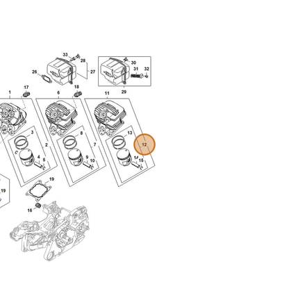 STIHL part 1141-030-2031 — IPL diagram snippet (6x zoom, amber highlight)